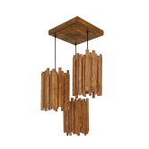 Palisade Brown Wooden Cluster Hanging Lamp-Brown