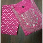 BEAUTIFUL KURTI HEAVY COTTON EMBROIDERY WORK-XXL / Pink