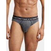 Jockey US17 Men Super Combed Cotton Rib Solid Brief - Charcoal Melange (Pack of 2) - None