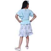 Arshia Fashions - Blue Polyester Girls Top With Skirt ( ) - None