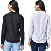 FUNDAY FASHION Women Regular Fit Solid Spread Collar Casual Shirt (Pack of 2)