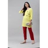 JC4U - Yellow Rayon Womens Straight Kurti - XXL