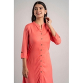 MAUKA - Peach Rayon Women's Front Slit Kurti ( Pack of 1 ) - None