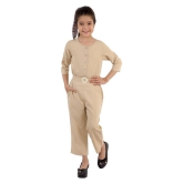 Kids Cave - Beige Crepe Girls Jumpsuit ( Pack of 1 ) - None