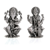 Pure silver laxmi ganesh Idol with certificate of Purity. BIS hallmarked and cerified Silver idol-4.5  inches