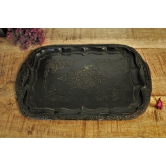 Vintage Brass Engraved Tray Size - 33 x 23 x 1.5 cm Ideal for Food Photography & Food Styling