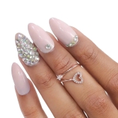 BRIDAL SINGLE STONE  NAILS (NAIL KIT INCLUDED)-Nude