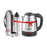 Milton Combo Set Go Electro 1.2 Ltrs Electric Kettle and Flip Lid 500 ml- Silver Thermosteel Hot or Cold Stainless Steel Water Bottle with Jacket