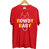 Girls Cotton Rowdy Baby Half Sleeve TShirt (Red) PID41509