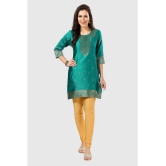 Meher Impex - Sea Green Art Silk Womens A-line Kurti ( Pack of 1 ) - None