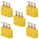 Kuber Industries Liquid Soap Dispenser, 15 Piece Pack of 5, 350 ml, Yellow, ZX021YW-Kuber Industries Liquid Soap Dispenser, 15 Piece Pack of 5, 350 ml, Yellow, ZX021YW