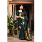 A TO Z CART Banarasi Silk Embellished Saree With Blouse Piece - Green ( Pack of 1 ) - Green