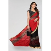 ANAND SAREES Georgette Printed Saree With Blouse Piece - Red ( Pack of 1 ) - Red