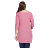 JC4U - Pink Rayon Womens Straight Kurti - XL