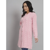 eWools.in Woollen Round Neck Women's Buttoned Cardigans - Pink ( ) - None