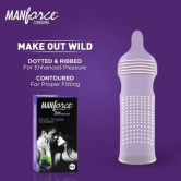 MANFORCE 3 in 1 (Ribbed Contour Dotted) Wild Black Grapes Flavoured Condoms- 10 Pieces & Premium Hotdots Belgian Chocolate Condoms with Bigger Dots - 10 Pieces Condom (Set of 2 20 Sheets)