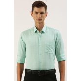 Men Green Regular Fit Formal Full Sleeves Formal Shirt