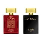 LA FRENCH Oud Woody & Al Hisan Eau De Parfum (EDP) For Unisex 200ml ( Pack of 2 )