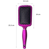 Majestique Purple Paddle Hair Brush Refresh And Extend For All Hair Types Soft Nylon Bristles