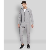 YUUKI - Light Grey Polyester Regular Fit Striped Mens Sports Tracksuit ( Pack of 1 ) - XL