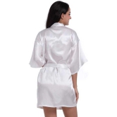 CELOSIA Satin Robes - White Single - L