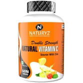 NATURYZ Double Strength Natural Vitamin C with Zinc Supplement for Immunity & Skincare - 60 Tablets