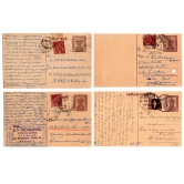 India Set Of 4  Used Post Cards With Stamps