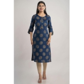 MAUKA - Blue Rayon Womens Straight Kurti ( Pack of 1 ) - None