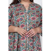 Swasti Cotton Blend Printed Flared Womens Kurti - Off White ( Pack of 1 ) - None