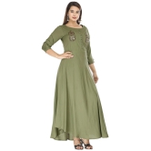 JC4U Rayon Green A- line Dress - Single - None