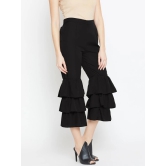 Women Black Loose Fit Solid Culottes