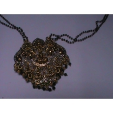 Delicate Gold Pendant on Black Beaded Chain