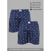 Navy Blue Cotton Mens Boxer- ( Pack of 2 ) - None