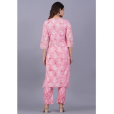 Doriya - Pink Straight Cotton Blend Women's Stitched Salwar Suit ( Pack of 1 ) - None