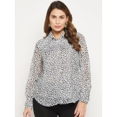 Relaxed Button Cuff Printed Georgette Casual Shirt