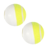 Omtex Green Rubber Cricket Ball ( Pack of 2 ) - L(Men)