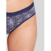 ILRASO - Navy Blue Cotton Printed Women's Briefs ( Pack of 1 ) - None