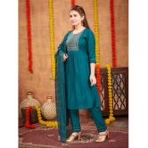 Aarika Dark Green Silk Girls Kurta and Pant Set ( Pack of 1 ) - None