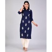 MAUKA Rayon Embroidered Kurti With Palazzo Women's Stitched Salwar Suit - Blue ( Pack of 1 ) - None