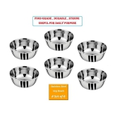 A & H ENTERPRISES - Sabzi Bowl /Katori Heavy Guage Stainless Steel Cereal Bowl 200 mL ( Set of 6 ) - Steel