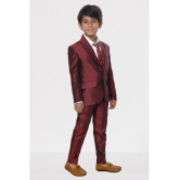 DKGF Fashion - Maroon Polyester Boys Suit ( Pack of 1 ) - None