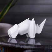 Artarium Resin Abstract Art Rhino Figurine Showpiece | Decorative Items - Home Decor | Showpiece for Tableware, Showpiece for Office and Gifting (1 Piece) (White)