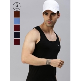 Lux Cozi - Multi Cotton Blend Mens Vest ( Pack of 6 ) - None