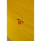 Santra Embroidered Orange Cotton Bedsheet