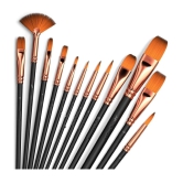 Eclet Craft Painting Brushes Set of 12 Professional Round Pointed Tip Nylon Hair Artist Acrylic Paint Brush for Acrylic/Watercolor/Oil Painting(B)