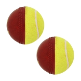 Omtex Red Rubber Cricket Ball ( Pack of 2 ) - M(Men)