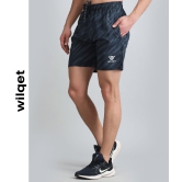 Mens Dryfit Printed Lycra Shorts-Navy / S