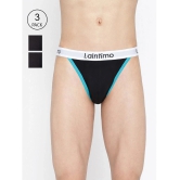 La Intimo Black Cotton Mens Briefs ( Pack of 3 ) - None