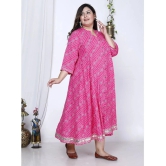 Swasti Cotton Blend Printed Flared Womens Kurti - Pink ( Pack of 1 ) - None