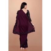 Apnisha - Purple Lycra Girls Saree ( Pack of 1 ) - None